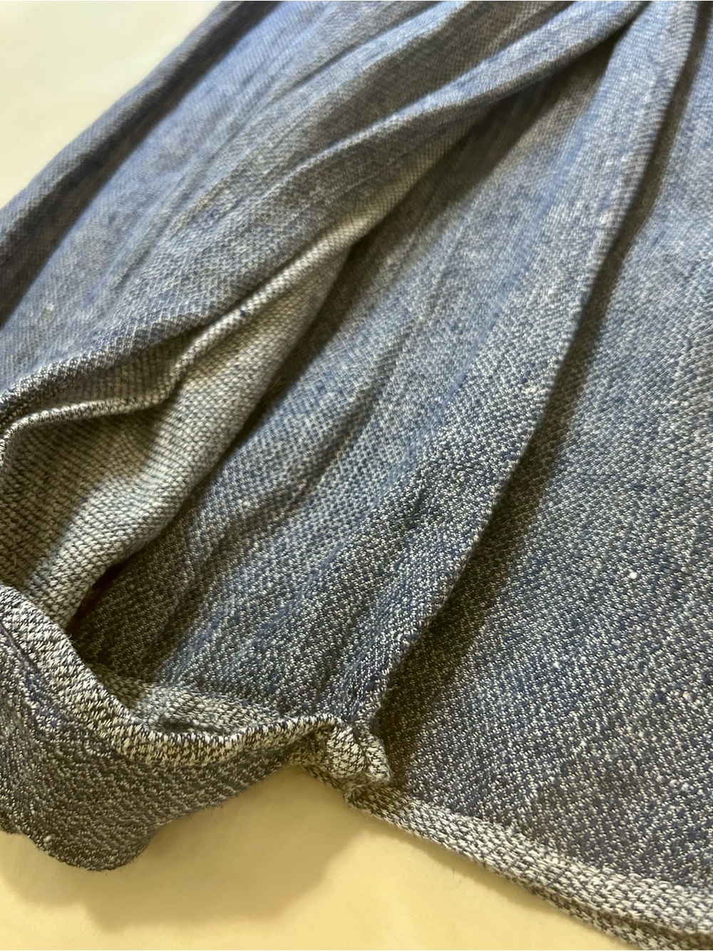 Vintage 70s 80s Reversible Blue Tweed Adjustable Snap Wrap Midi Skirt M L - Picture 2 of 11